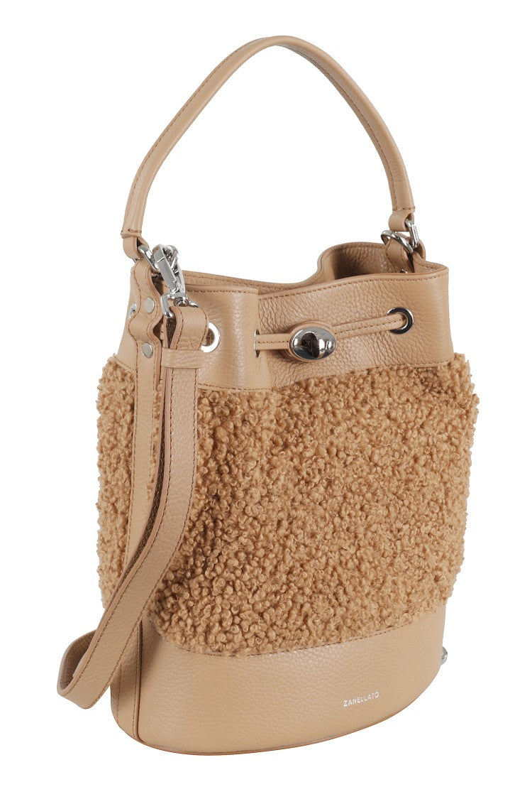 Zanellato Teddy Effect Shoulder Bag With Adjustable Strap