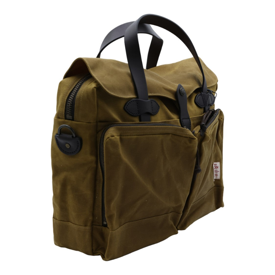 Filson Rugged Olive Green Utility Bag With Leather Accents