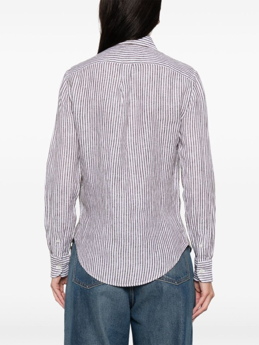 Polo Ralph Lauren Vertical Stripe Linen Shirt With Classic Collar