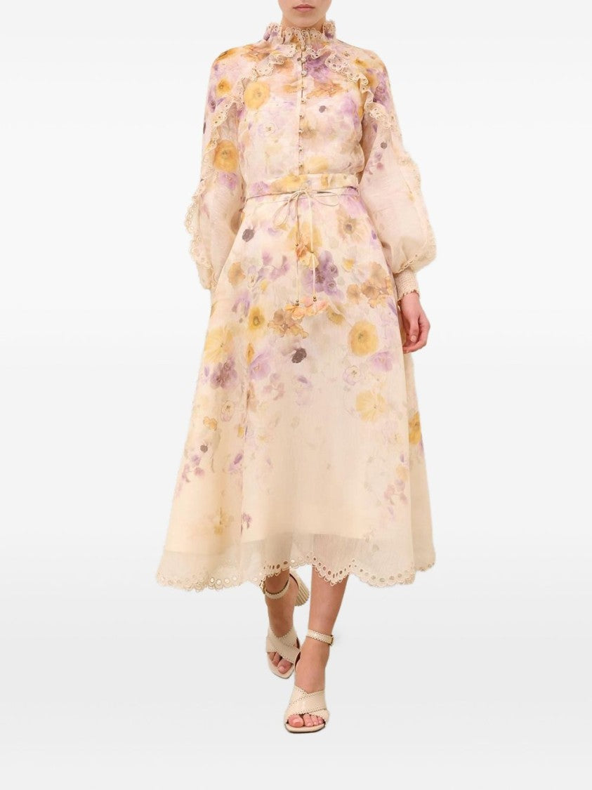 Zimmermann Memento Embroidered Midi Skirt