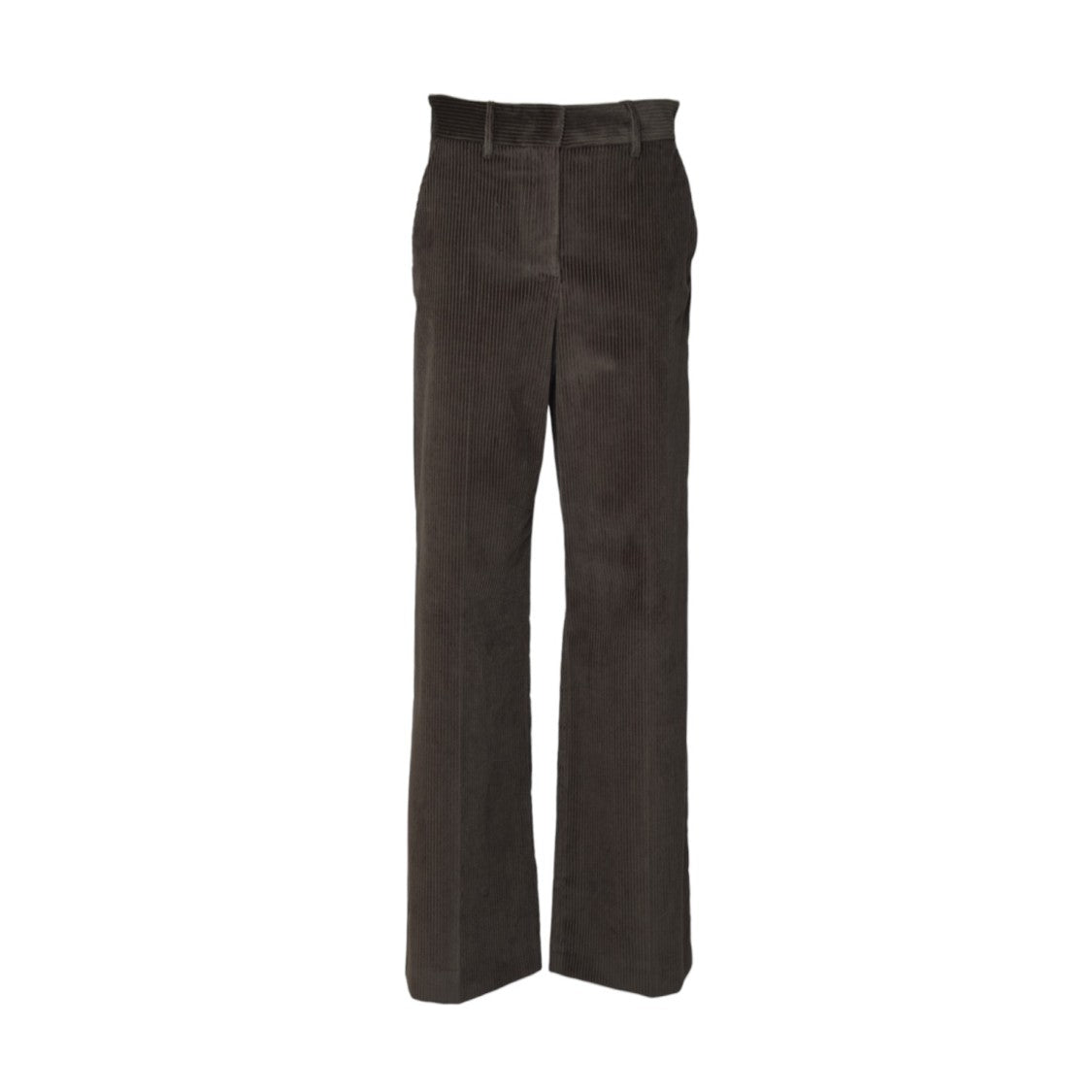 Max Mara High-Waisted Straight-Leg Trousers With Subtle Ribbing