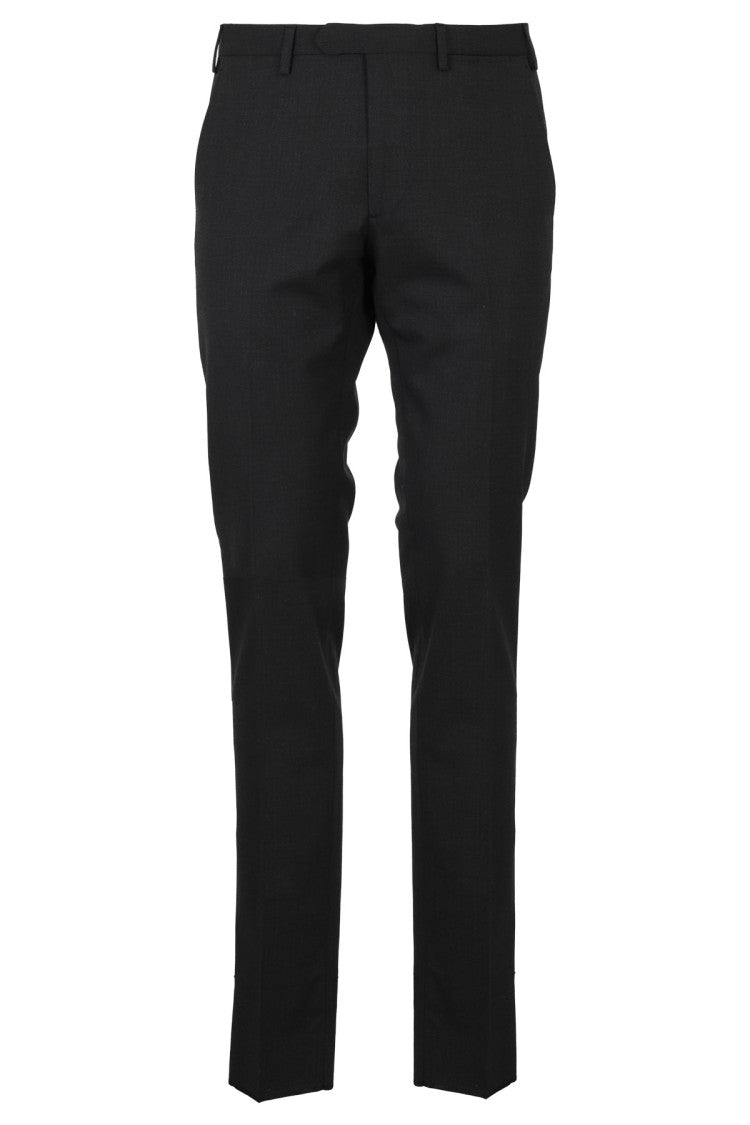 Santaniello Straight-Leg Anthracite Wool Trousers
