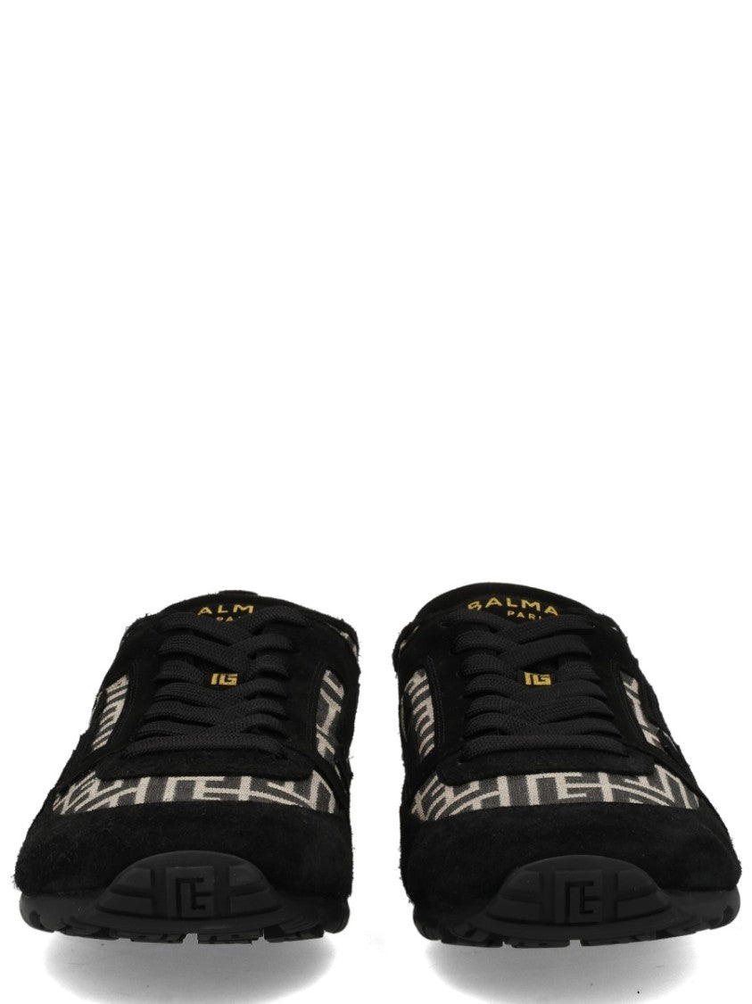 Balmain Racer 45 Black Suede Overlay Sneakers