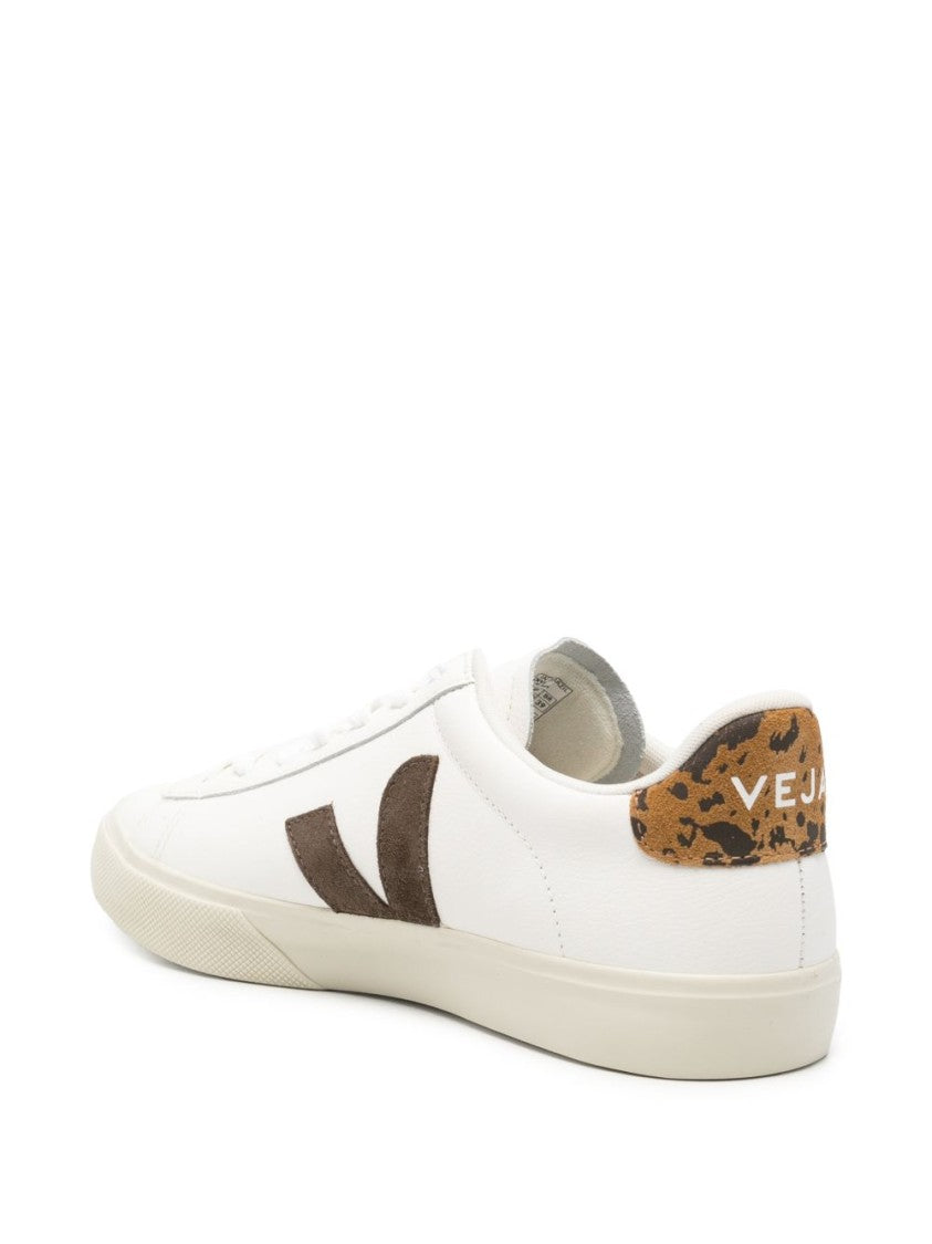 Veja White Leather Low-Top Sneakers With Suede Logo