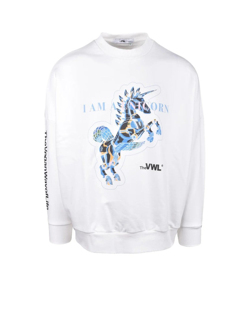 The Vegan Way Of Life White Cotton Sweatshirt