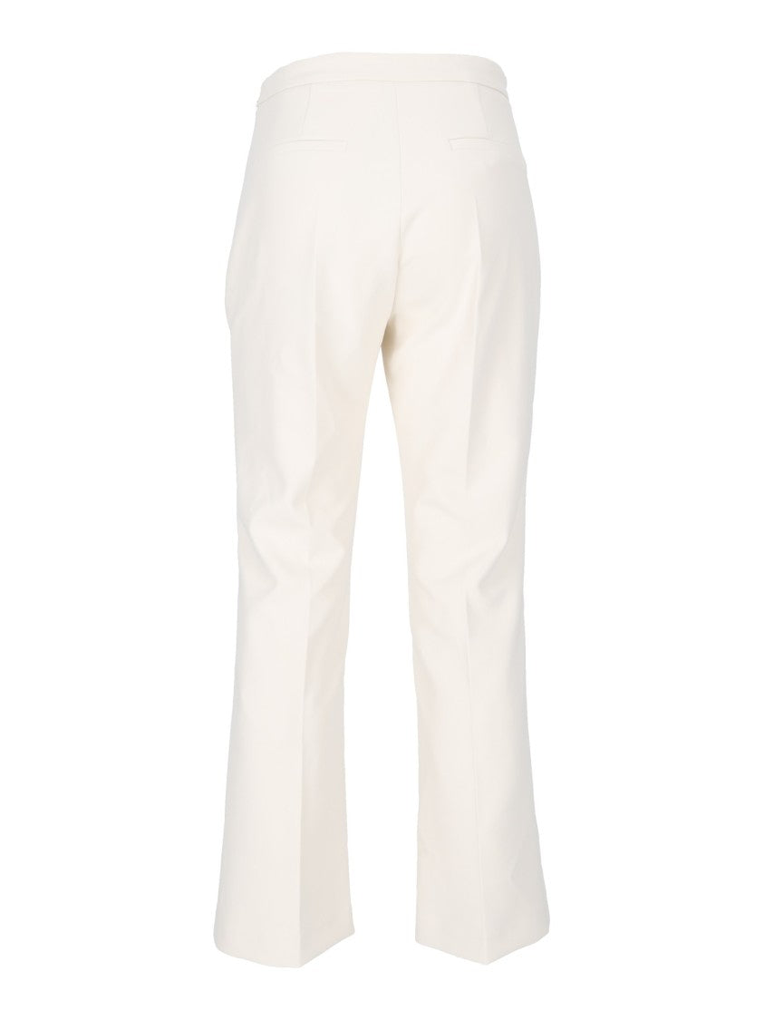 Elisabetta Franchi High-Waisted Cropped Pants With Flared Leg And Metallic Accents