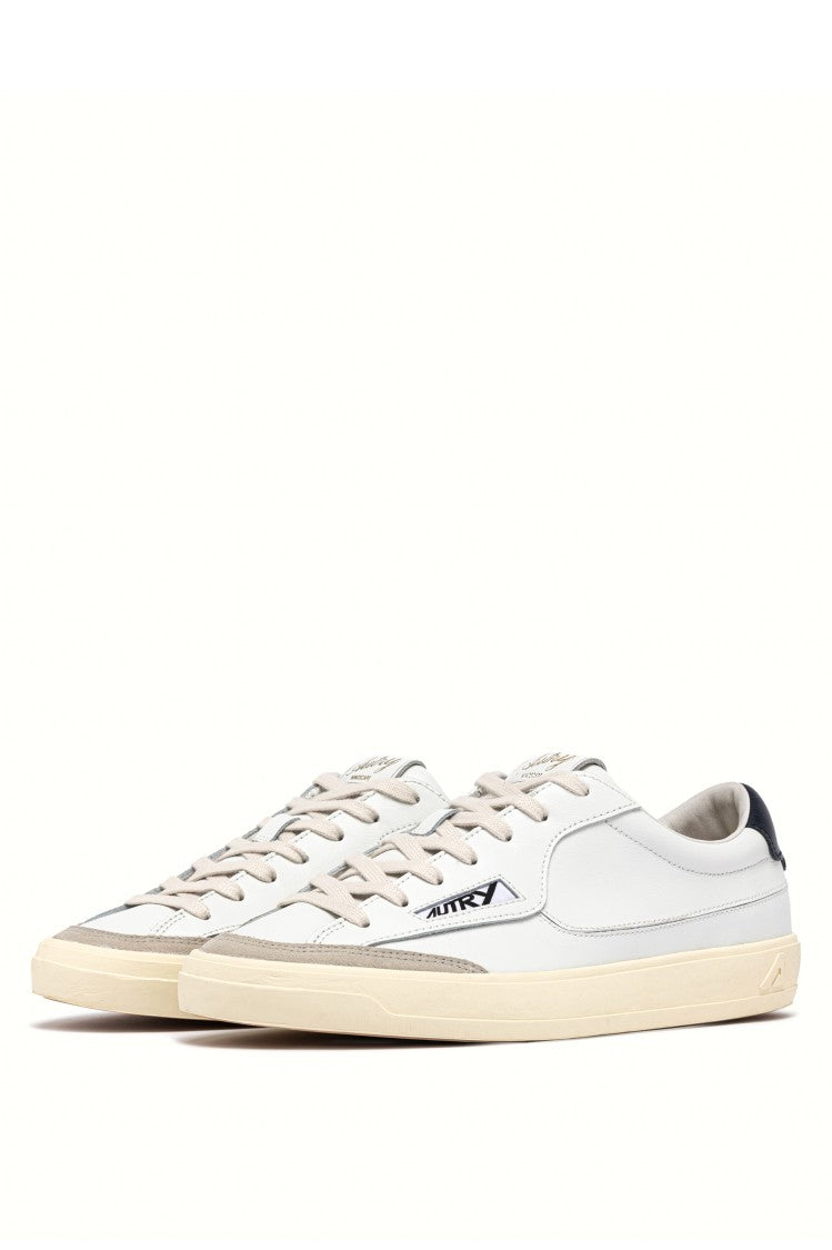 Autry Windscape Leather Blue Trim Sneakers