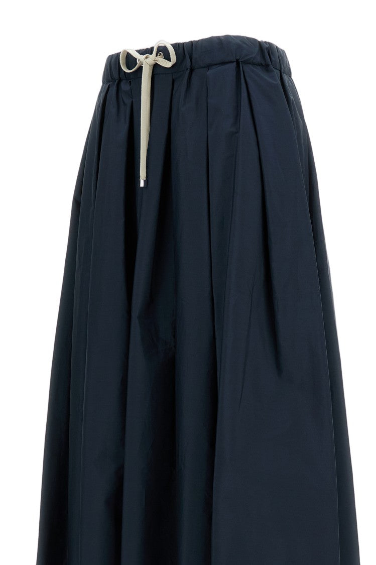 Max Mara Blue Pineta Pleated Midi Skirt