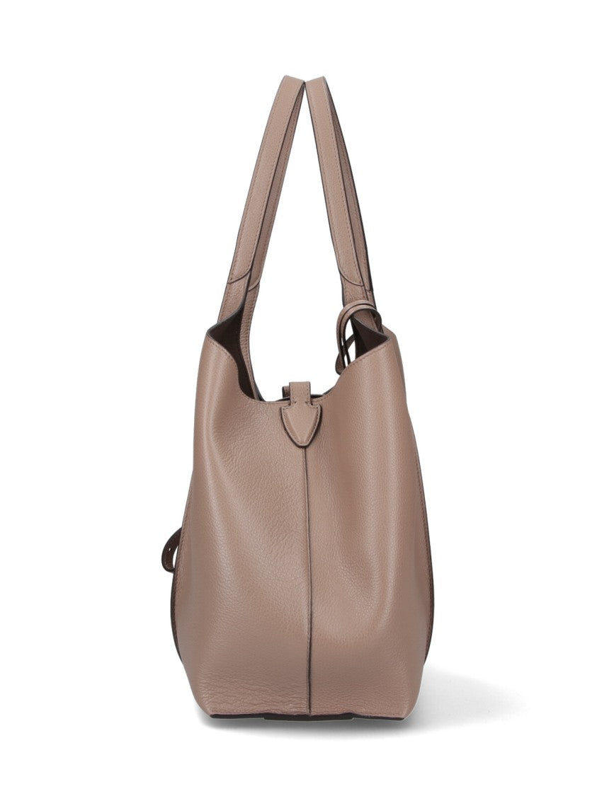 Tod's Taupe Leather Tote Bag