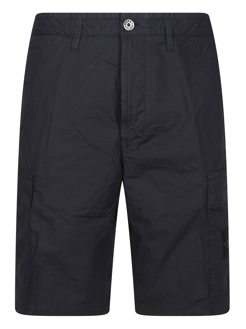 Stone Island Black Lightweight Straight Cut Shorts
