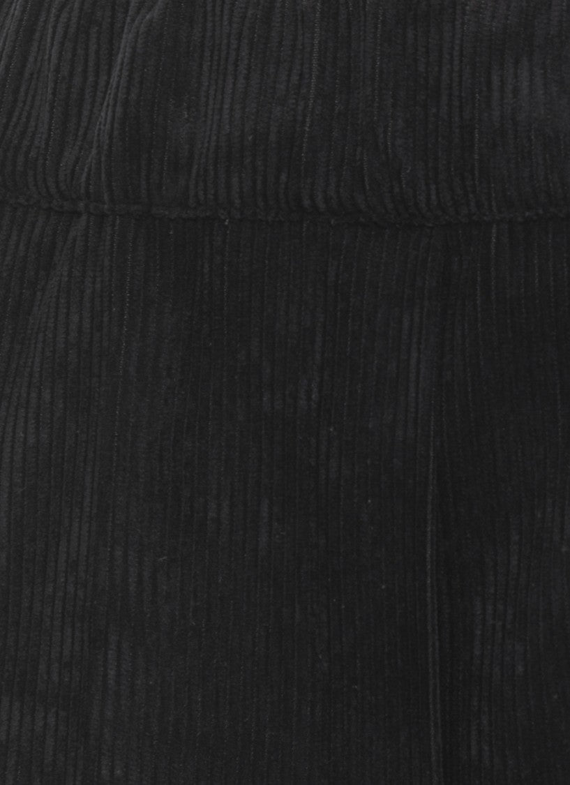 D. Exterior Black Corduroy Pants