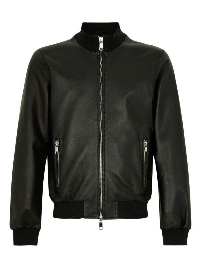 The Jack And Jackie Leathers Bomber Jacket With Smooth Leather Finish