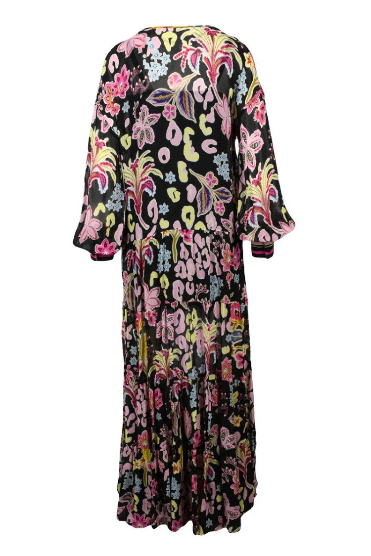 Ermanno Firenze Long Voile Dress - Multicolor