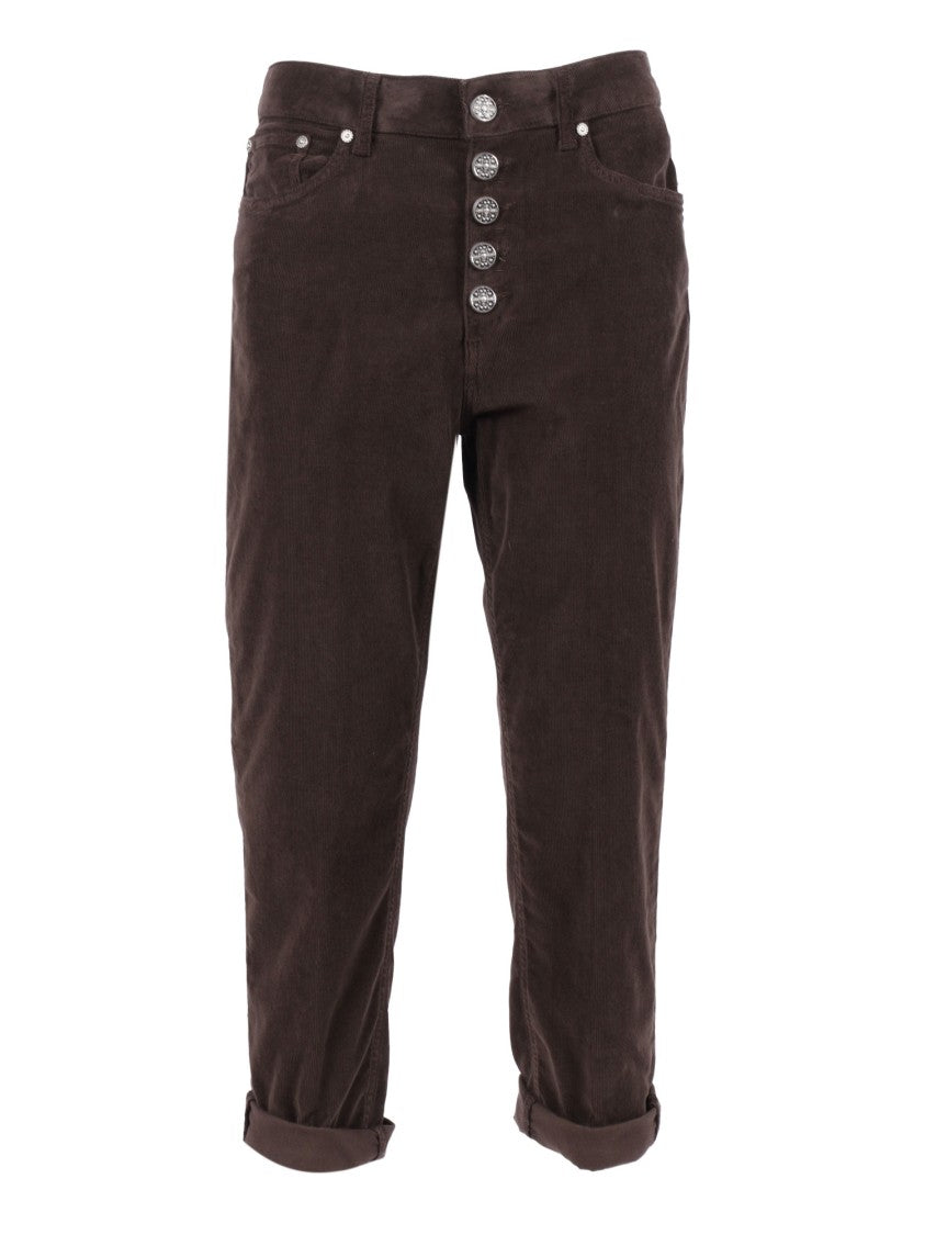 Dondup High-Waisted Tapered Pants With Decorative Buttons