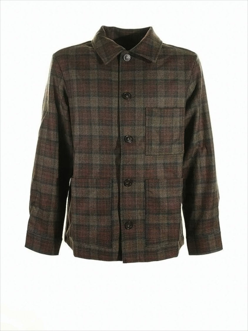 A.P.C. Wool-Blend Plaid Jacket With Structured Collar