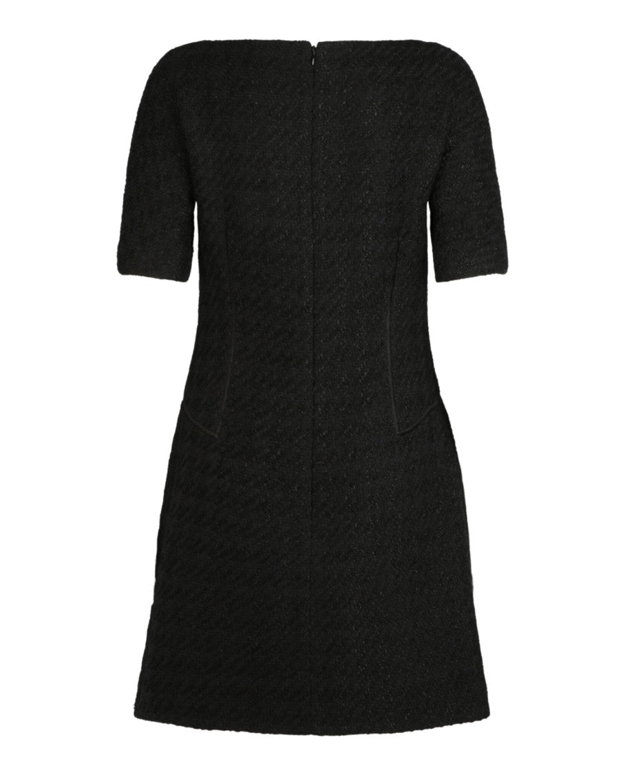 Givenchy Tailored Knee-Length Tweed Dress With Boatneck And Silver Hardware
