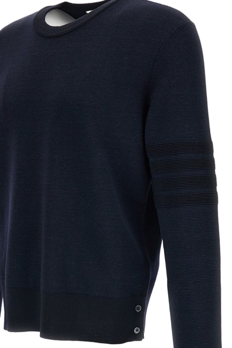 Thom Browne Premium Milano Stitch 4-Bar Bomber Pullover