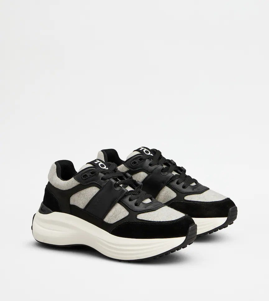 Tod's Contemporary Lace-Up Sneakers With Wool