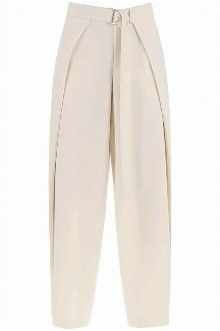 Ami Wide-Leg Pants With Double D-Ring Belt