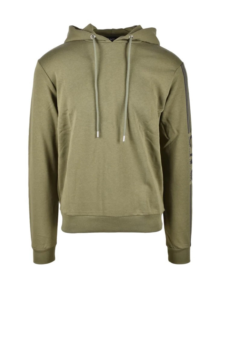 Costume National Military Green Hooded Cotton Sweatshirt