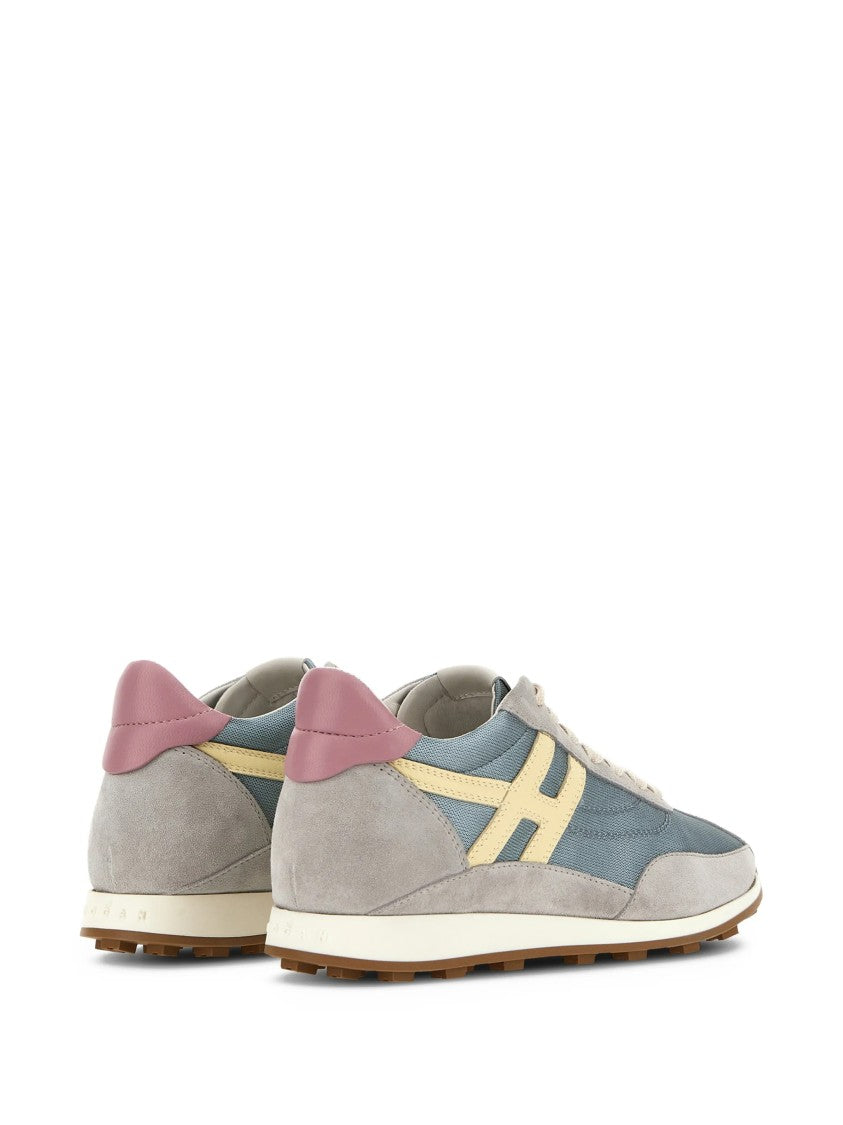 Hogan Blue Low-Profile Suede Mesh Retro Sneakers