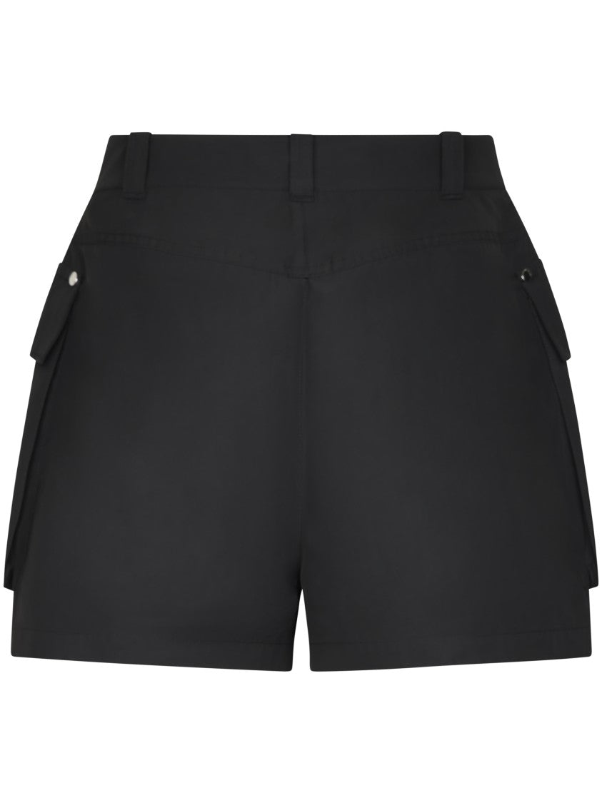 Moose Knuckles Mid-Thigh Black Shorts With Flap Pockets