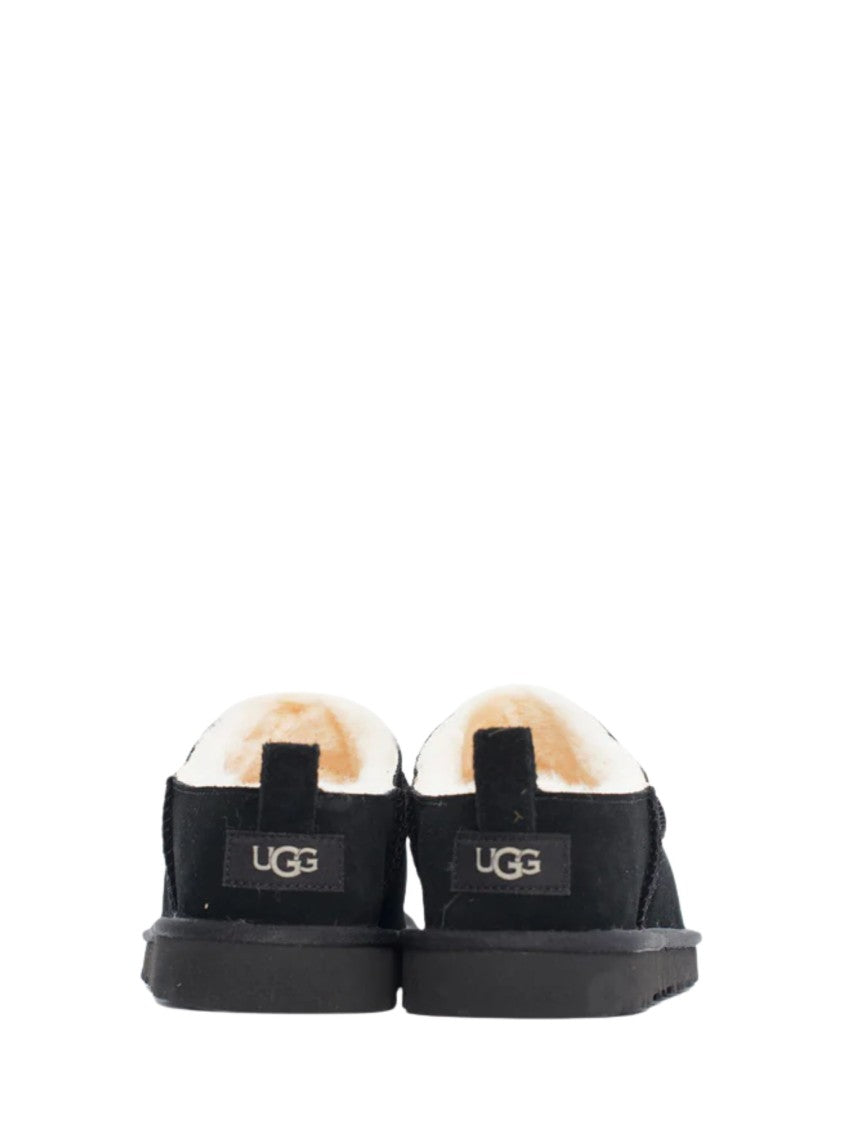 Ugg Black Closed Toe Plush Fur Sandals