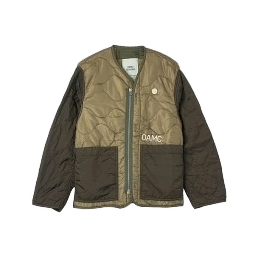 Oamc Quilted Two-Tone Vest With Front Zipper