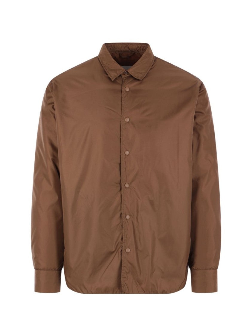 Aspesi Button-Up Brown Shirt With Classic Collar