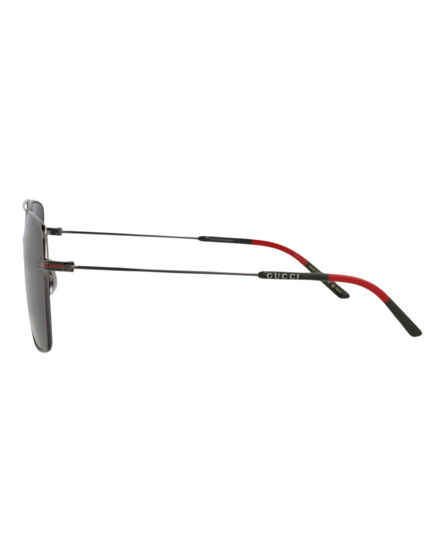 Gucci Aviator-Frame Metal Sunglasses With Adjustable Nose Pads