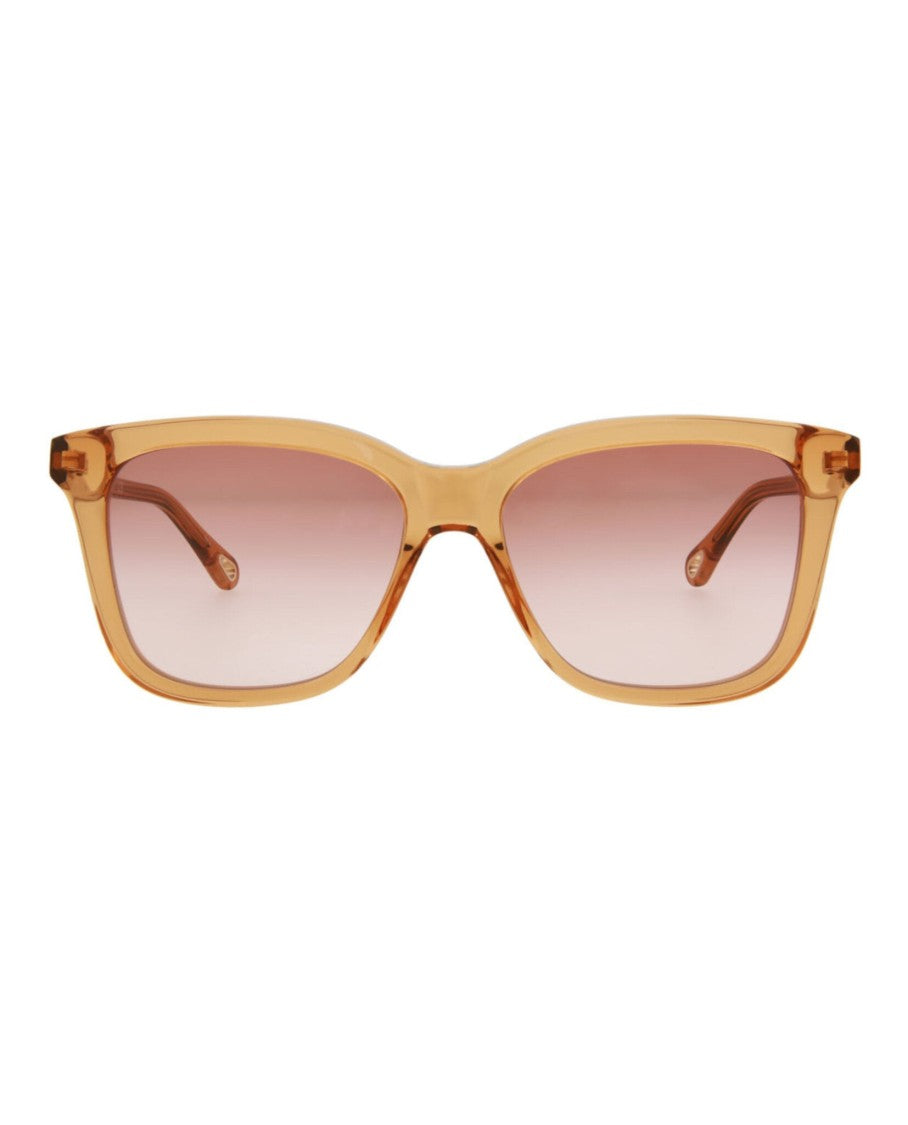 Chloé Translucent Bio Acetate Square-Frame Sunglasses