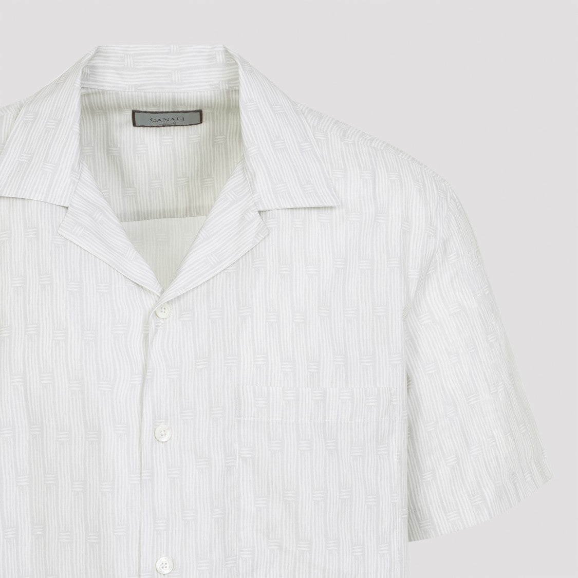 Canali Grey Cotton And Lyocell Shirt