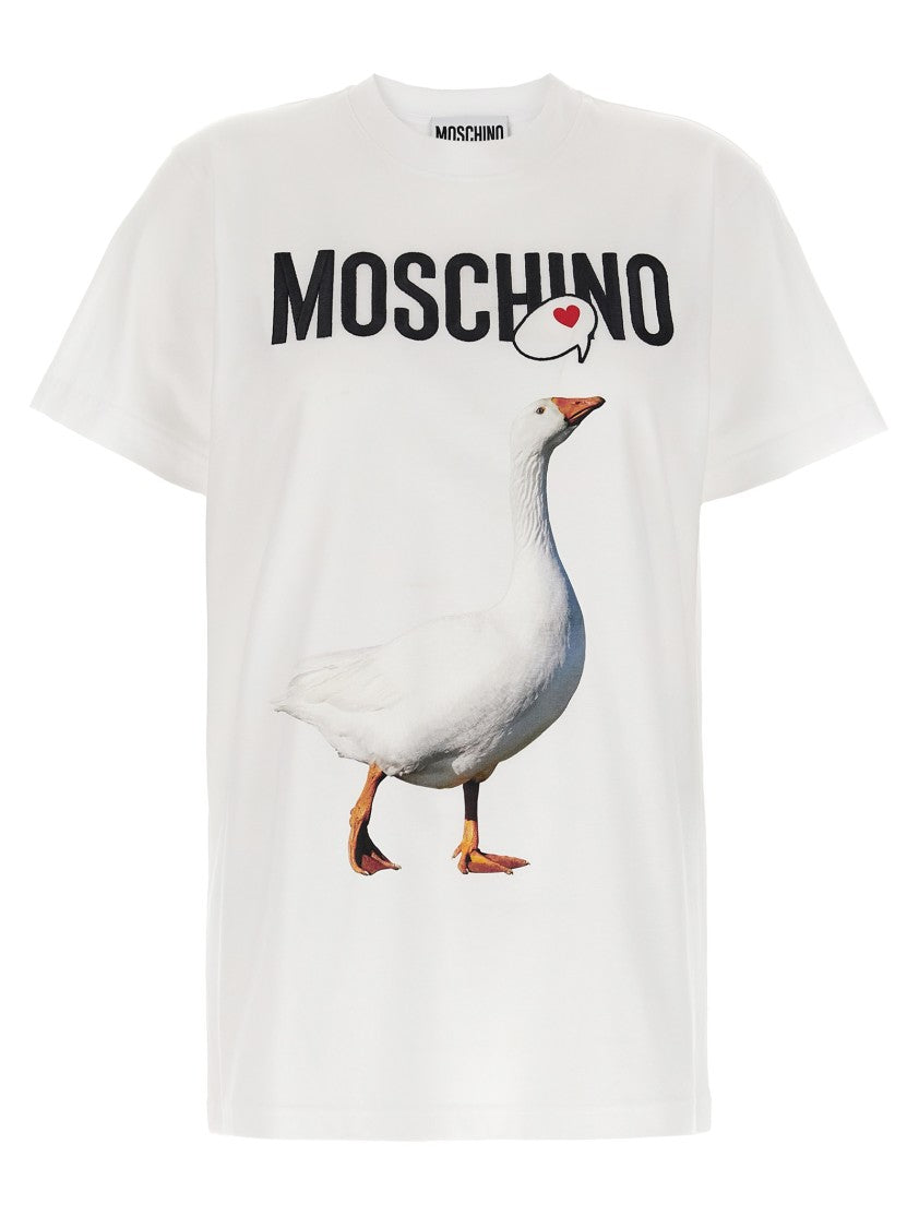 Moschino Whimsical Goose Graphic Cotton T-Shirt