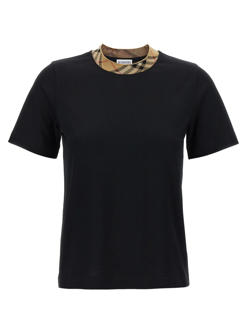 Burberry Check Neck T-Shirt