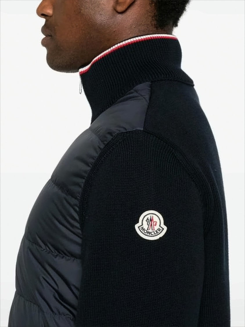 Moncler Quilted Padded Jacket With Knitted Accents