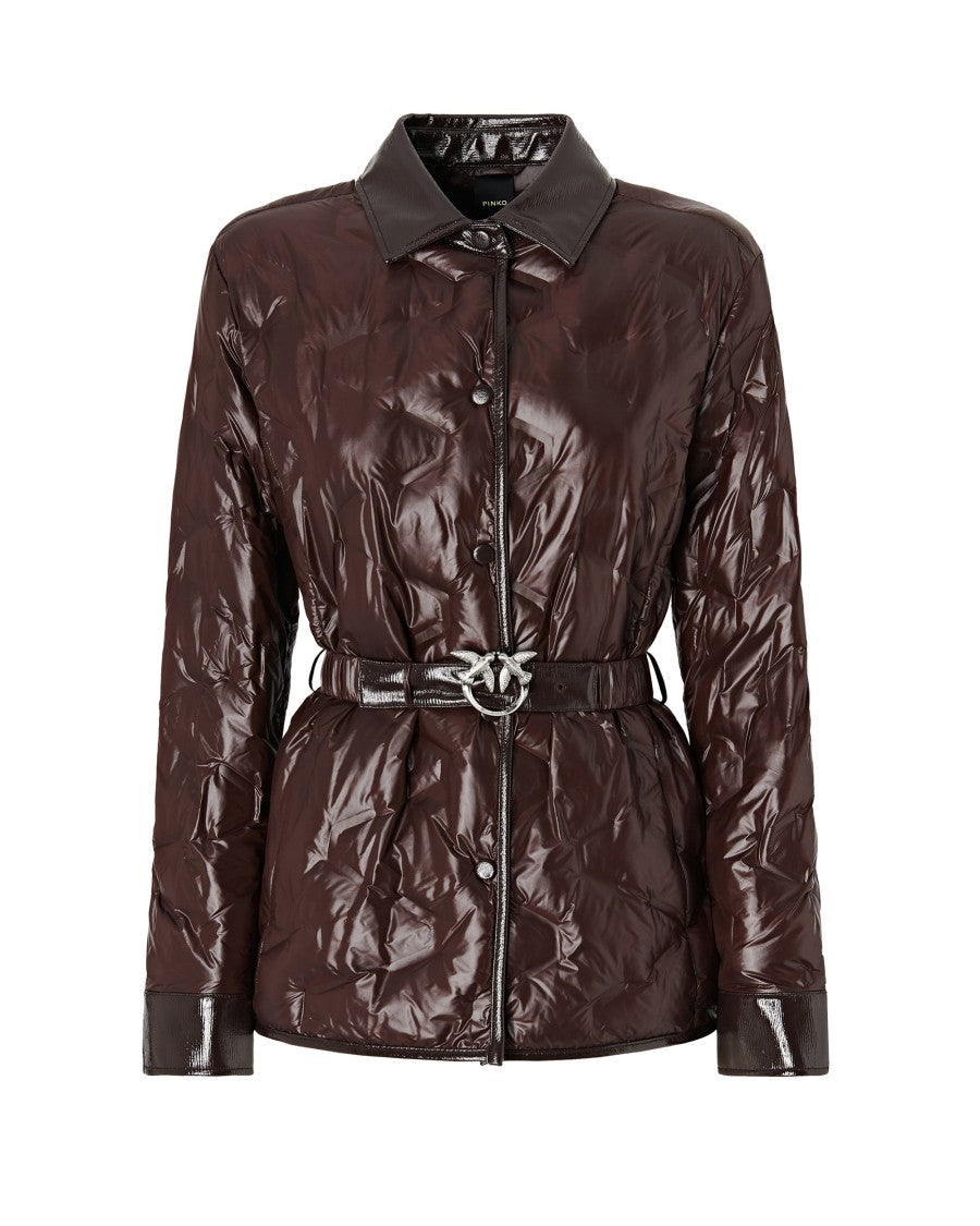 Pinko Technical Canvas Belted Down Jacket