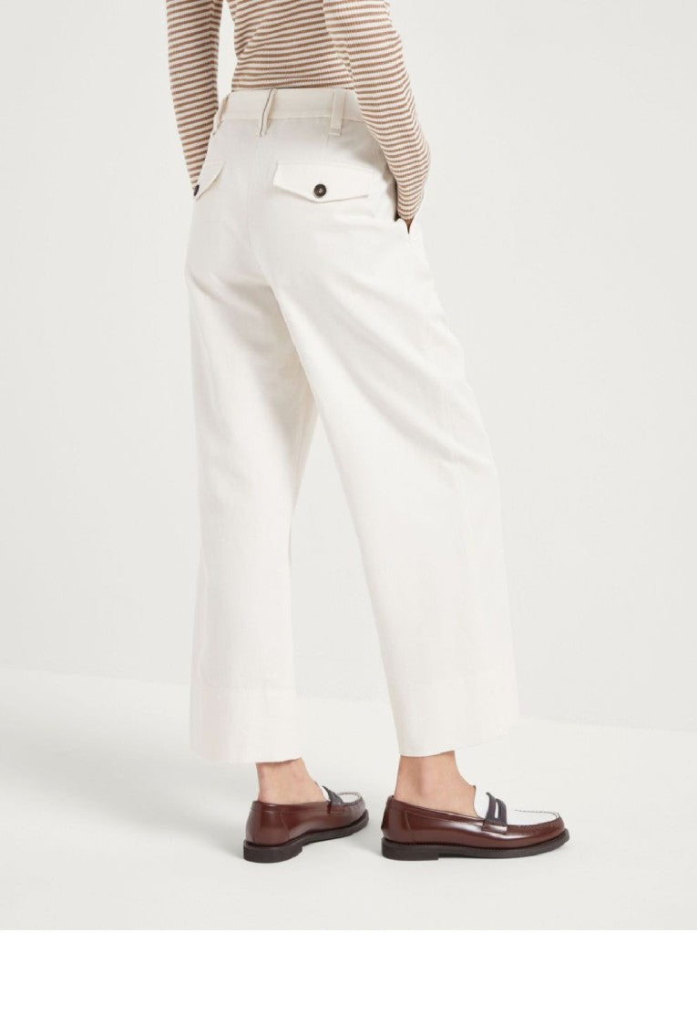 Brunello Cucinelli Wide-Leg Trousers With Tailored Silhouette And Soft Finish