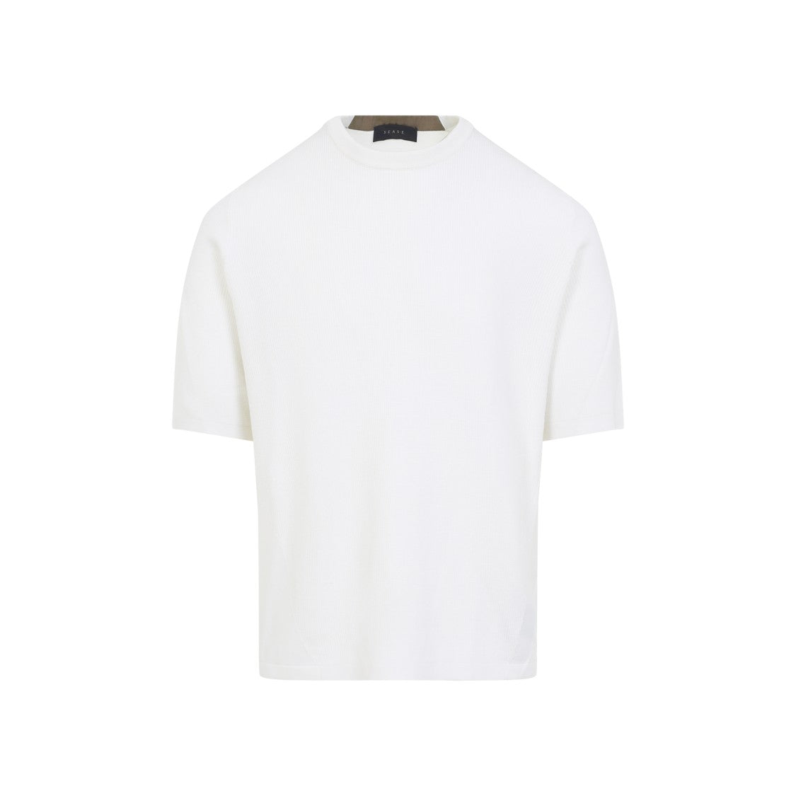 Sease Minimalist Virgin Wool T-Shirt With Subtle Ribbing