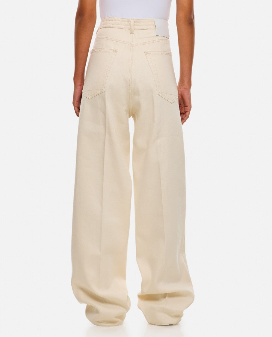 Setchu High-Waisted Wide-Leg Pants With Center Crease