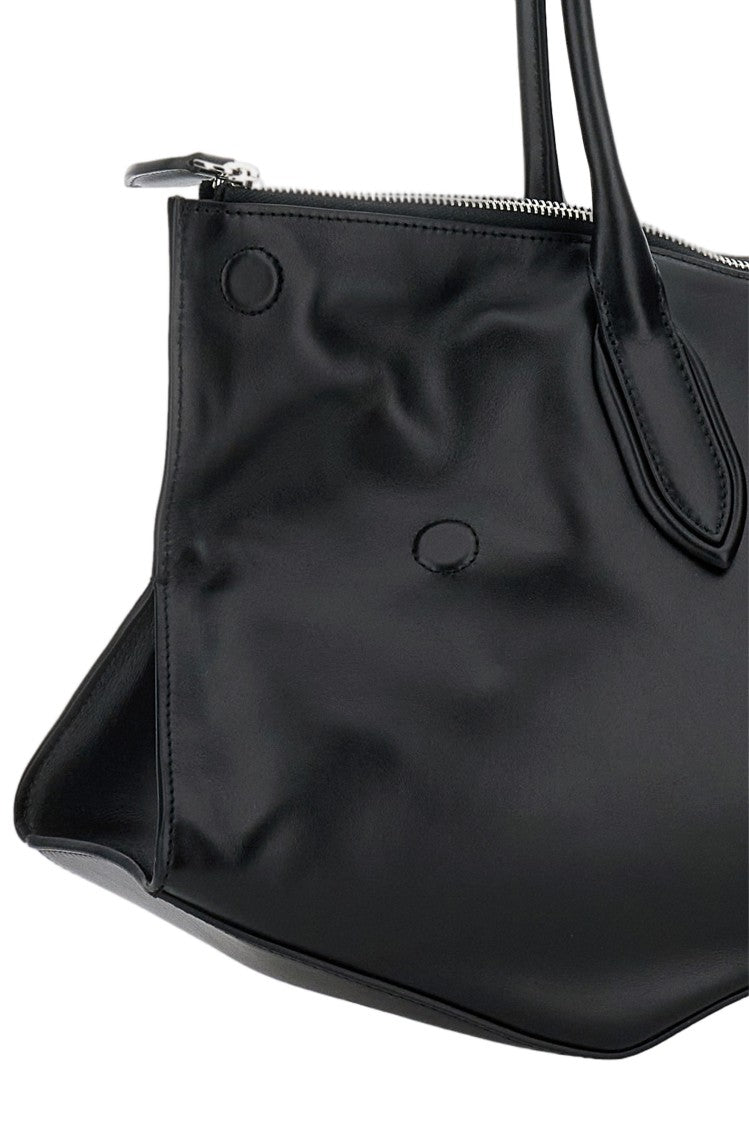 Alexander Mcqueen Elongated Leather Shoulder Bag With Double Tubular Handles