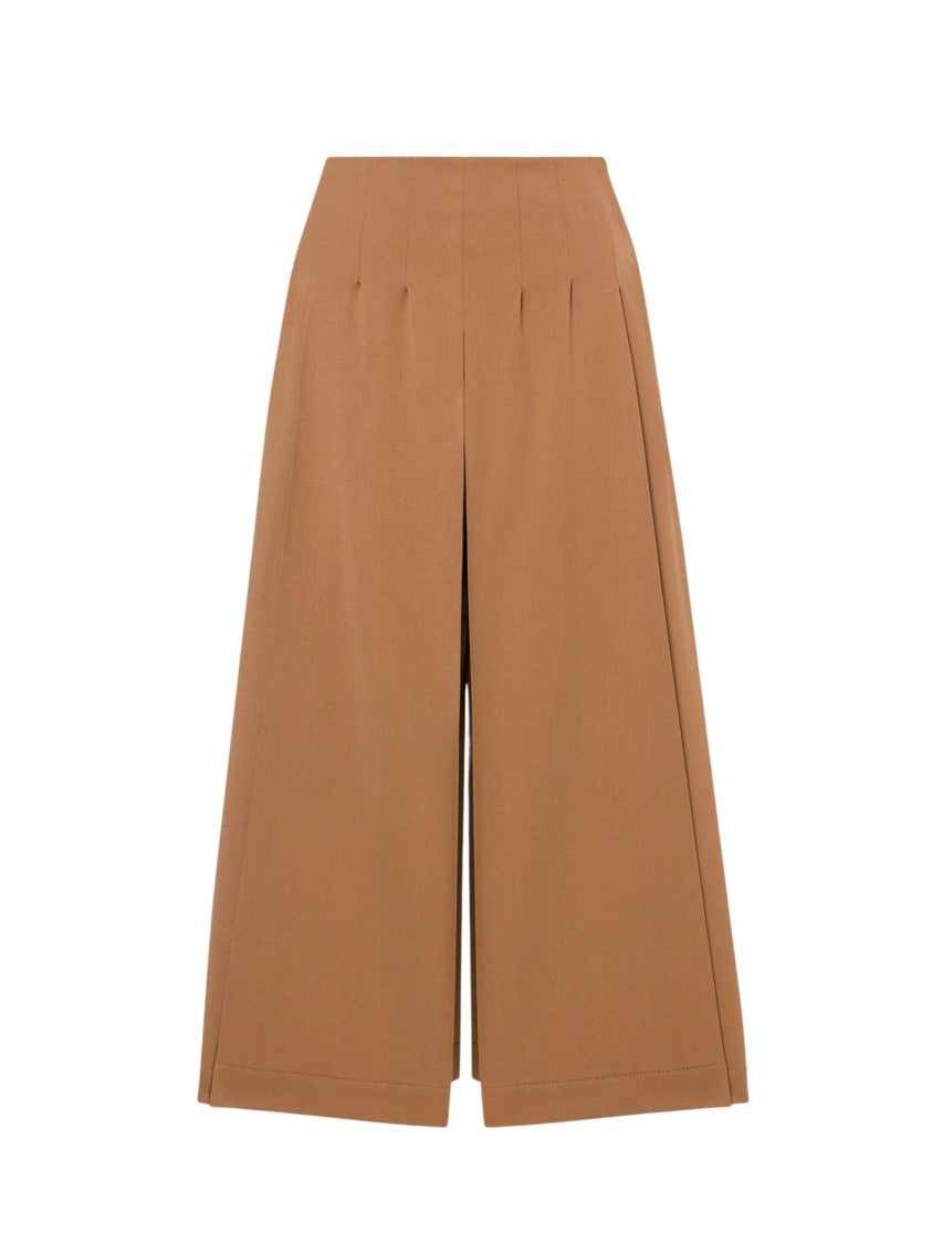 Alberta Ferretti Beige Wide Leg Trousers