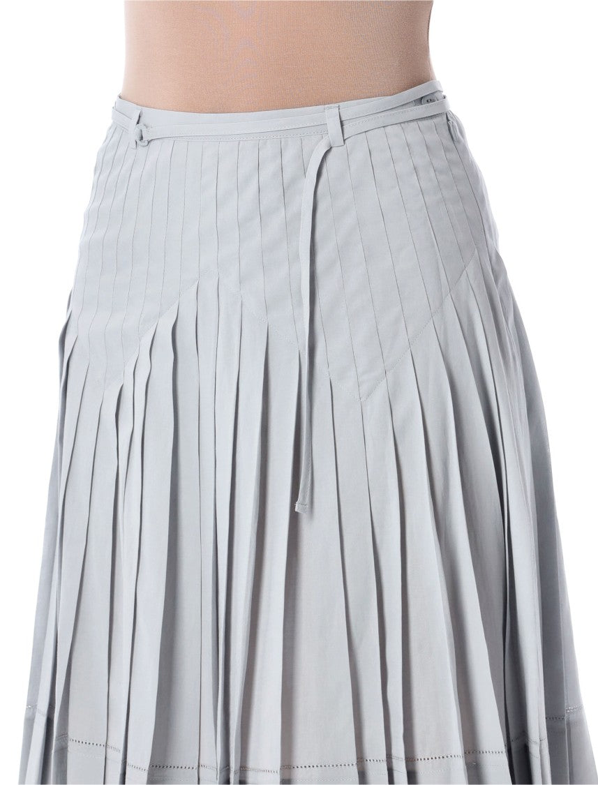 Low Classic High Waisted Tissue Pleated Midi Skirt