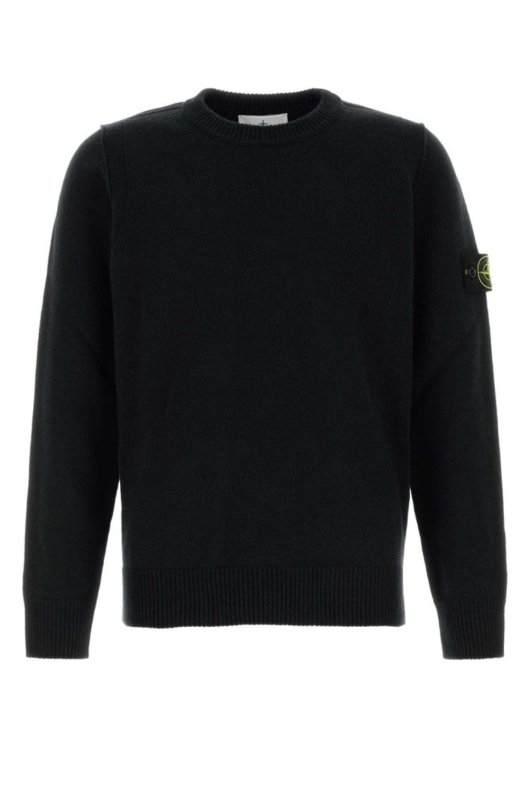 Stone Island Black Wool Blend Sweater