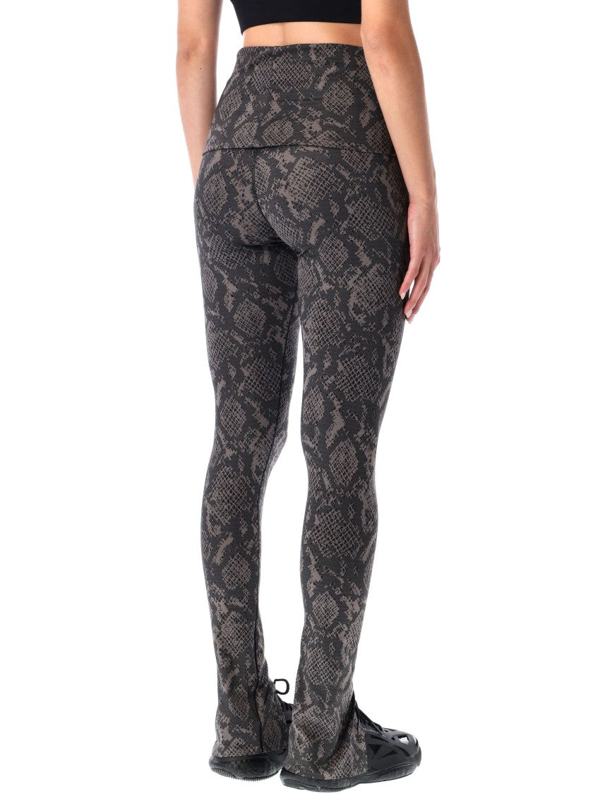 Adidas By Stella Mccartney Python Print High-Rise Rolltop Leggings