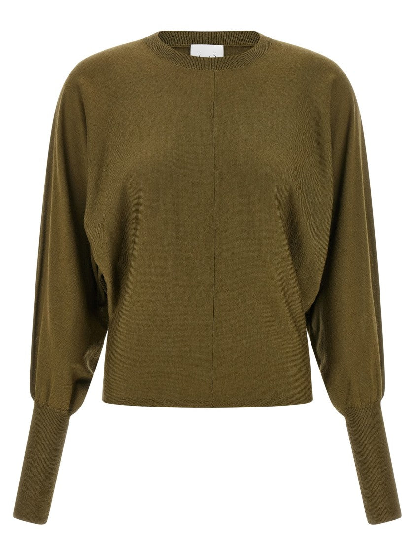 Nude Crewneck Wool Sweater With Bat Sleeves