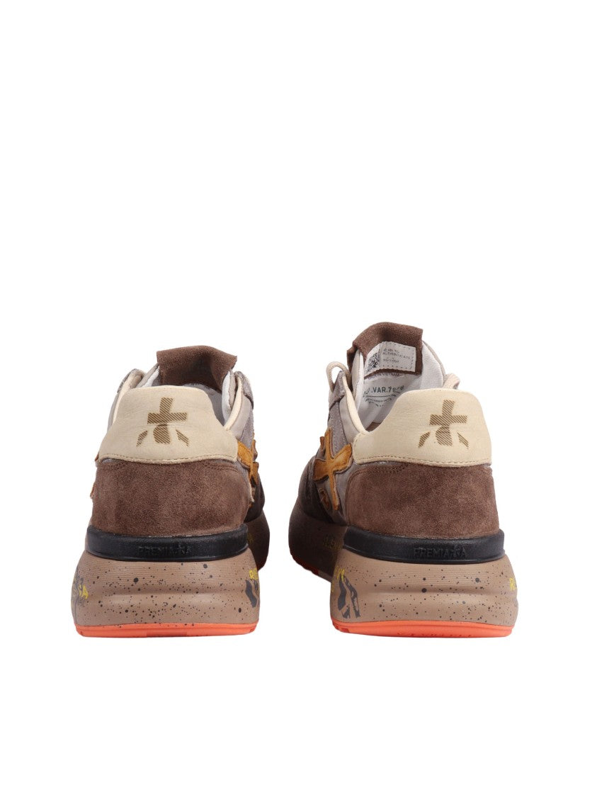 Premiata Mick Beige Suede Leather Low-Top Sneakers