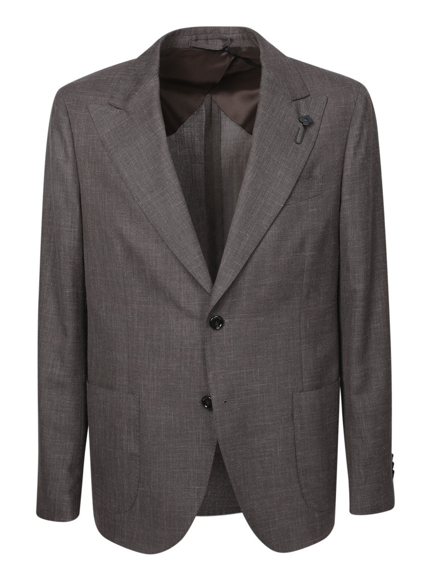 Lardini Brown Blazer With Notched Lapel