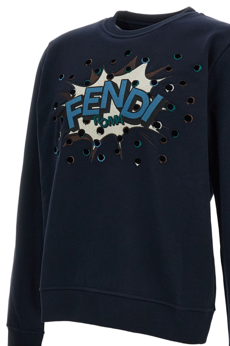 Fendi Embroidered Crew Neck Sweatshirt