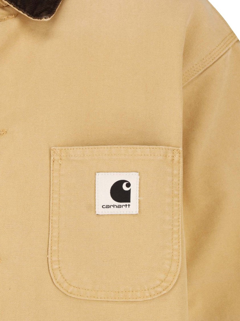 Carhartt Wip Beige Og Michigan Corduroy Collar Organic Cotton Jacket