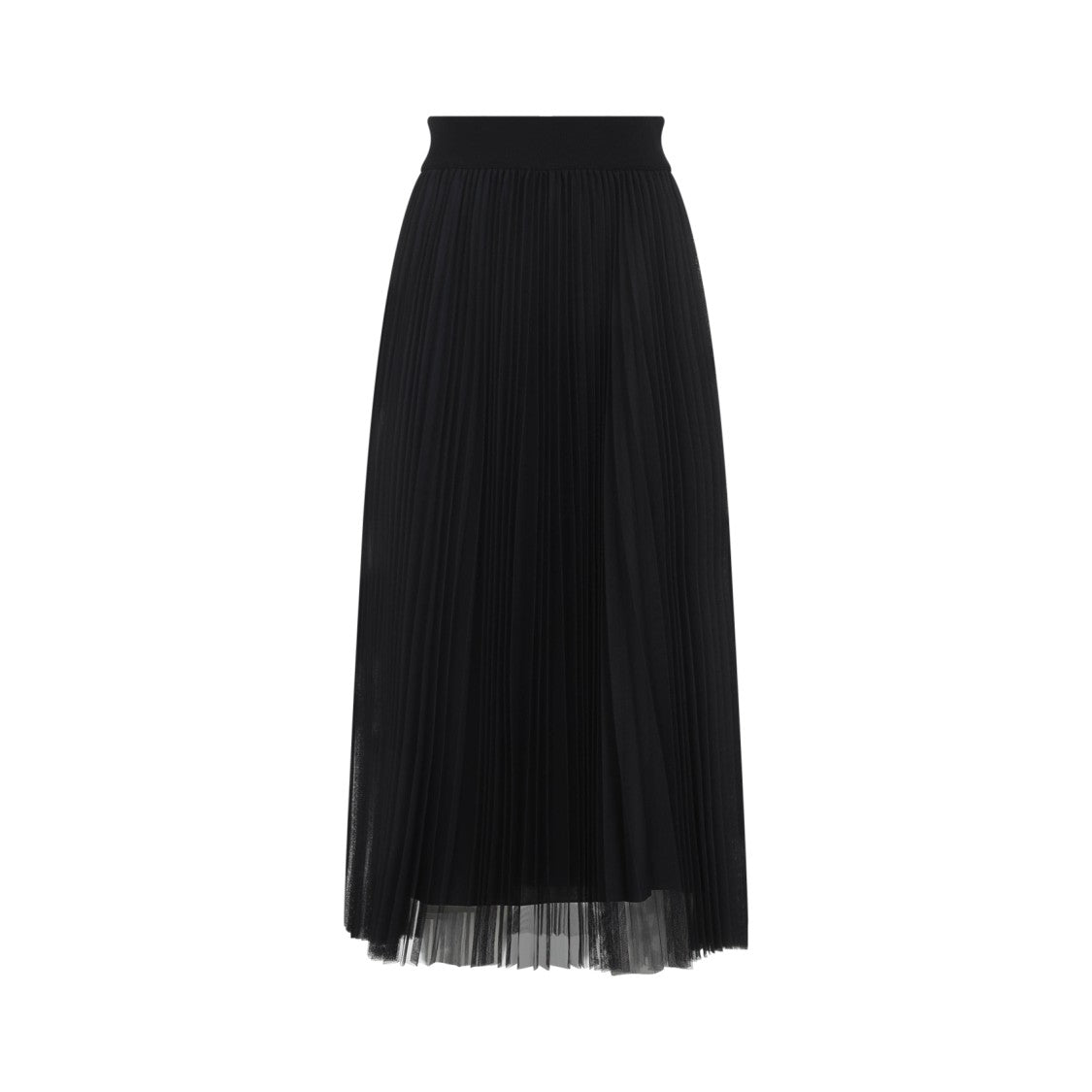 Fabiana Filippi Pleated Maxi Skirt With Sheer Overlay And High Waistband